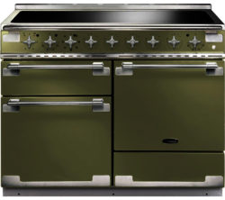 Rangemaster Elise 110 Electric Induction Range Cooker - Olive Green & Chrome